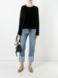 drawstring velvet blouse 