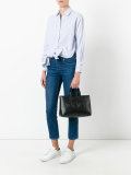 debossed logo shoulder bag