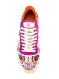 multiple prints lace-up sneakers