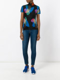 floral pattern knitted T-shirt