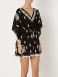 v-neck embroidered kaftan