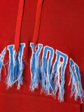 'New York' exposed stitch hoodie