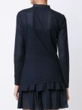 perforated manadarin collar shirt