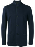 Jacquard knit mandarin collar jacket