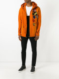 Badge patch hooded coat