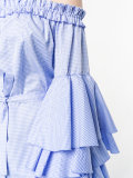 off shoulder ruffle blouse