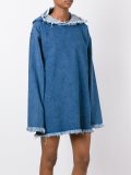 denim hooded flared dress