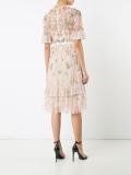 floral embellishment sheer dress