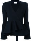 crepe knit wrap blouse