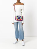 leaves embroidered crossbody bag