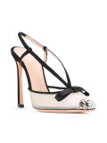 sheer panel slingback sandals 