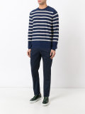 stripe buttoned side jumper