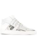 panelled hi-top sneakers