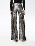 metallic flared trousers