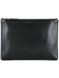 logo embossed clutch