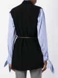 shawl lapel sleeveless cardigan