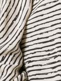 draped neck striped blouse
