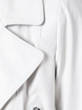 biker jacket with silver tone zippers