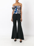 floral ruffle strapless top