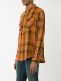 flap pockets plaid shirt