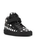 diamond patchwork mid-top sneakers