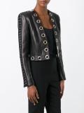 metallic eyelet jacket