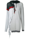 tassel trim longline hoodie