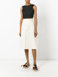 wrap front midi skirt