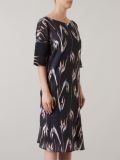 abstract print midi dress