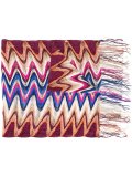 zig-zag pattern fringed scarf