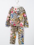 leopard floral print tracksuit