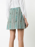 bead embroidered mini skirt