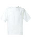 woven check T-shirt