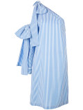 single shoulder striped dress