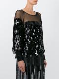 sequined sheer knit blouse