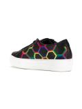 honeycomb print lace up sneakers