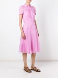 pleated bib shirt dress