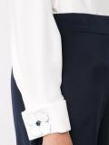 flower cuff boatneck blouse