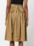 gathered midi skirt