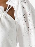 ruffled shift blouse
