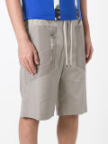 zip detail drawstring shorts