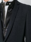 layered effect mixed media blazer