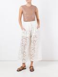 cropped lambskin top