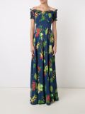 off-shoulder flared long dress