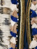 pom-pom trim jacquard coat 
