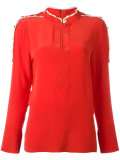 buttoned detail flared shirt