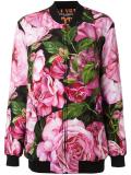 rose print bomber jacket
