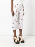 rose print wrap trousers