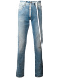 splitter print slim-fit jeans