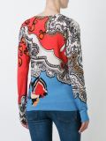 printed v-neck jumper